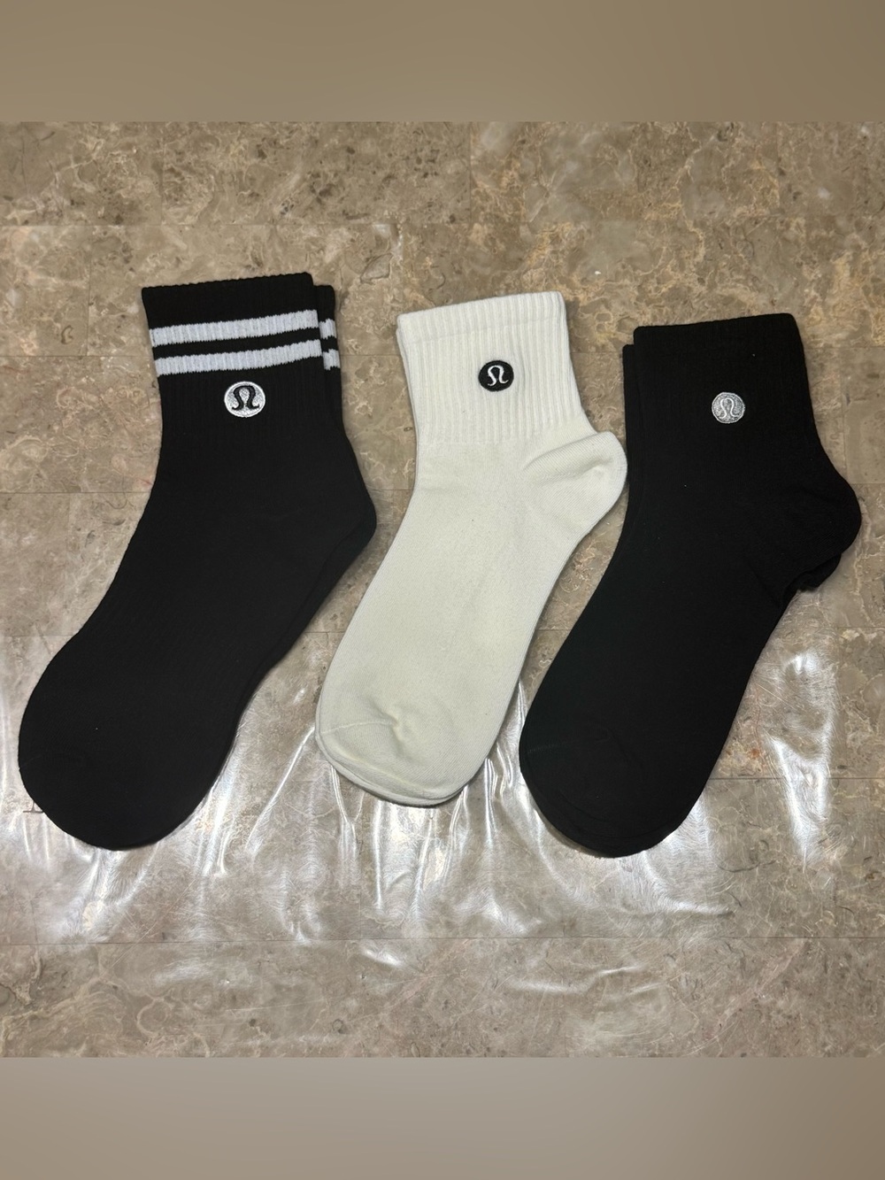 New Women’s Lululemon Athletica Socks 
3 pairs Size Medium Daily Essential Socks
